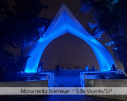 Iluminação em destaque no Monumento Niemeyer - São Vicente/SP - PROJETO RT ENERGIA