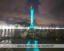 Iluminação em destaque no Marco Padrão - São Vicente/SP - PROJETO RT ENERGIA