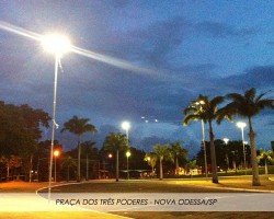 Iluminação da Praça dos Três Poderes - Nova Odessa/SP - PROJETO RT ENERGIA